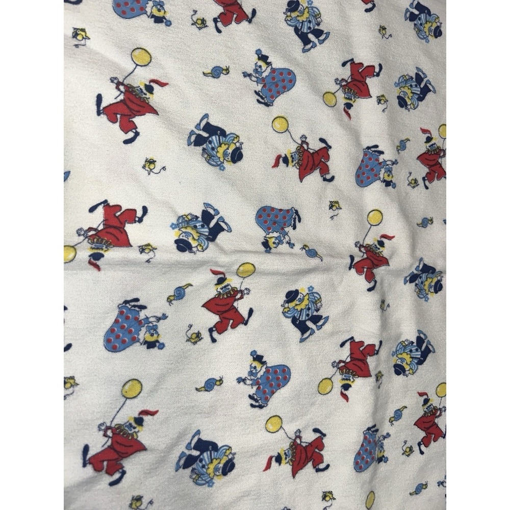 Vintage Clown Baby Blanket 33x42  Reversible W/Blue Trim